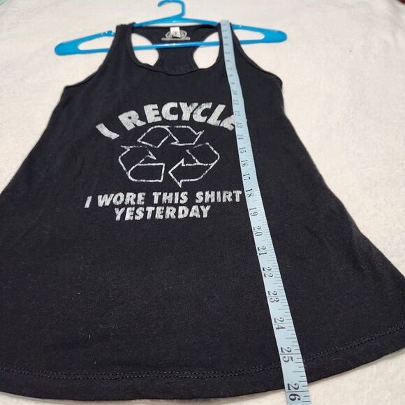 Lost Gods Sleeveless Blouse For Women Size Small Black I Recycle Logo  B8 - Picture 5 of 9